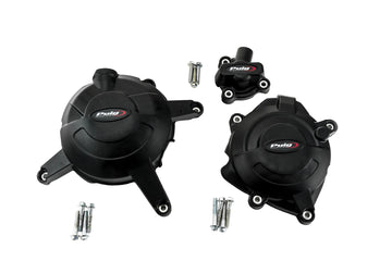 Puig Engine Protective Covers for Yamaha YZF-R3 in Matt Black