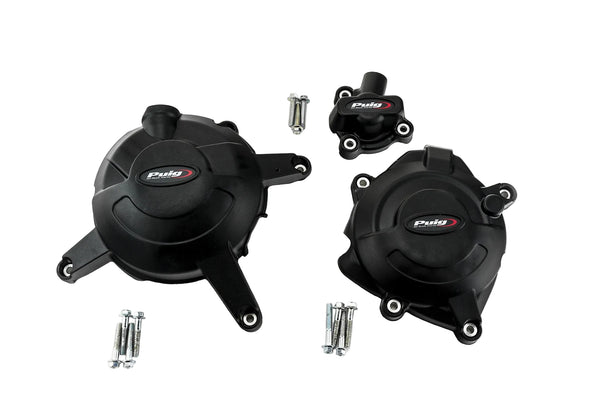 Puig Engine Protective Covers for Yamaha YZF-R3 in Matt Black
