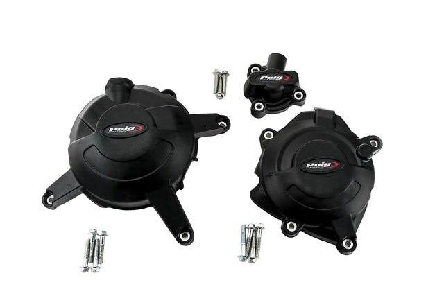 Puig Engine Protective Covers for Yamaha YZF-R3 in Matt Black