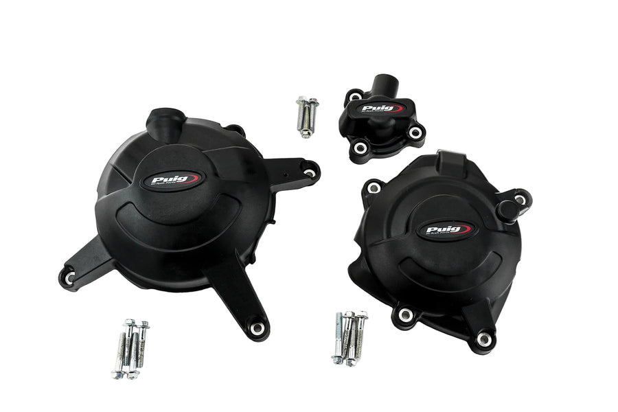 Puig Engine Protective Covers for Yamaha YZF-R3 in Matt Black