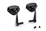 Puig Hi-Tech 5 Black / Silver Bar End Mirrors - Motorcycle Performance Store