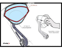 Puig Hi-Tech 5 Black / Silver Bar End Mirrors - Motorcycle Performance Store