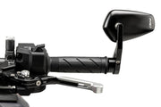 Puig Bond Black / Silver Bar End Mirrors - Motorcycle Performance Store