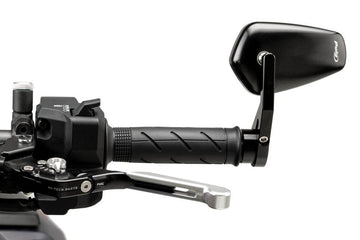 Puig Bond Black / Silver Bar End Mirrors - Motorcycle Performance Store