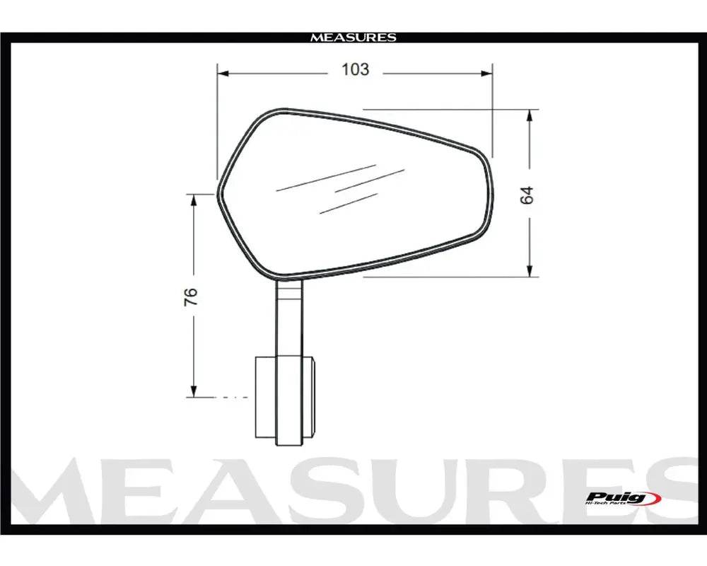 Puig Bond Black / Silver Bar End Mirrors - Motorcycle Performance Store
