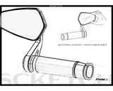 Puig Bond Black / Silver Bar End Mirrors - Motorcycle Performance Store
