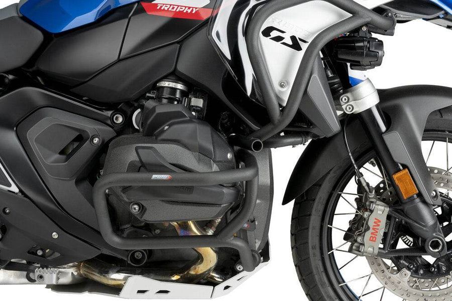 Puig Lower Engine Guards installed on a BMW R1300GS
