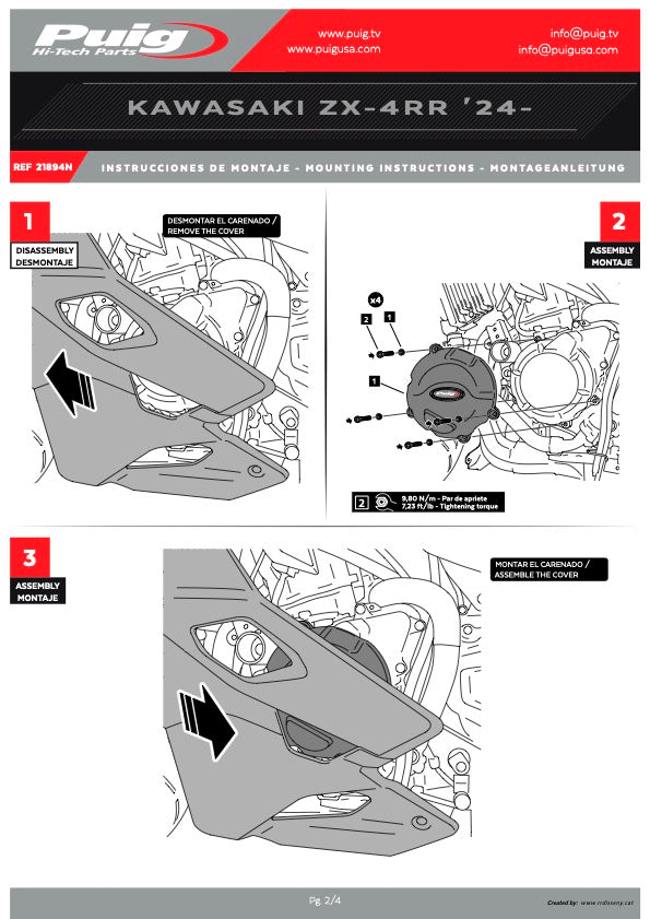 Puig Engine Protection Covers (Track) Kawasaki ZX-4RR 2024-25