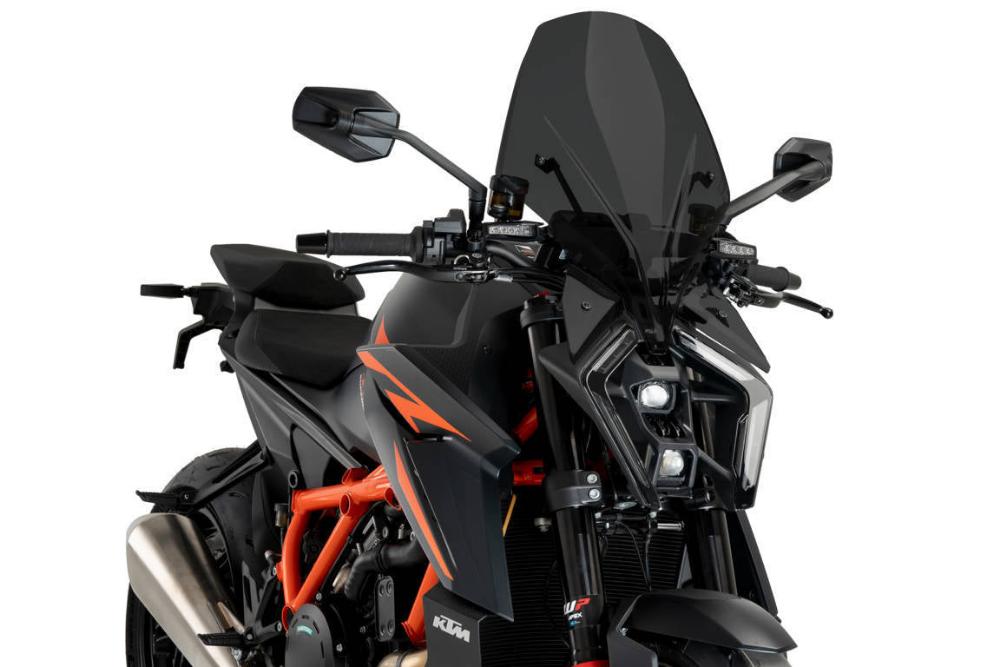 Puig Dark Smoke Touring Screen on the KTM 1390 Superduke R