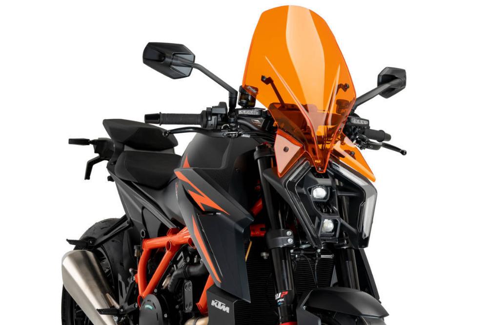 Puig Orange Touring Screen on the KTM 1390 Superduke R