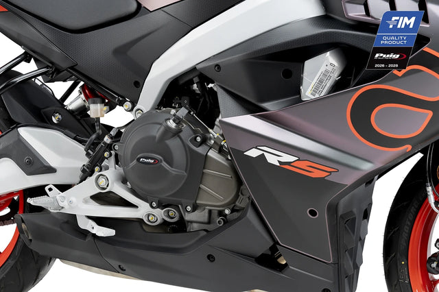 Puig 22248N Black Track Engine Covers. matt black 4 mm reinforced polyamide engine protection kit with two covers_1