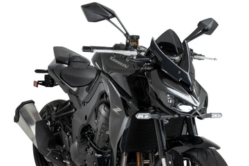Puig New Generation Dark Smoke Sport screen for Kawasaki Z1100 2026 compact sport flyscreen