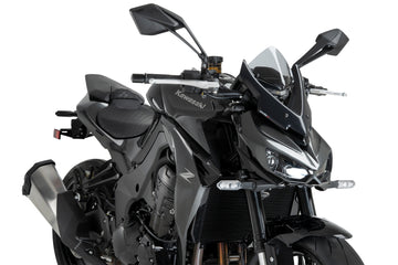Puig New Generation Light Smoke Sport screen for Kawasaki Z1100 2026 compact sport flyscreen