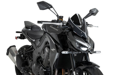 Puig New Generation Black Sport screen for Kawasaki Z1100 2026 compact sport flyscreen