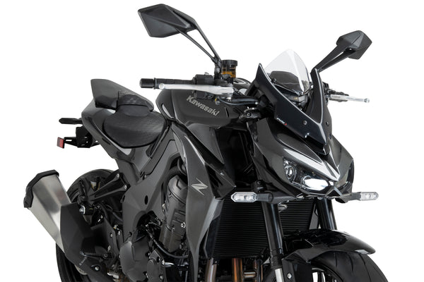 Puig New Generation Clear Sport screen for Kawasaki Z1100 2026 compact sport flyscreen