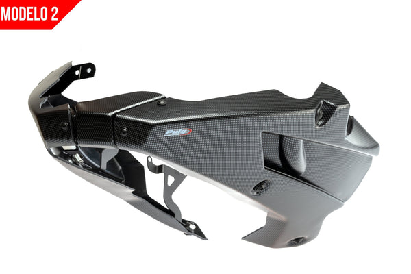 Puig engine spoiler fitted to Kawasaki Z900 (SE) 2025–2026 carbon look belly pan lower fairing (model 2)