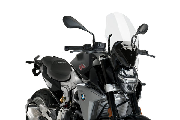 Puig Touring screen fitted to BMW F900R 2020-2026 in a Clear finish