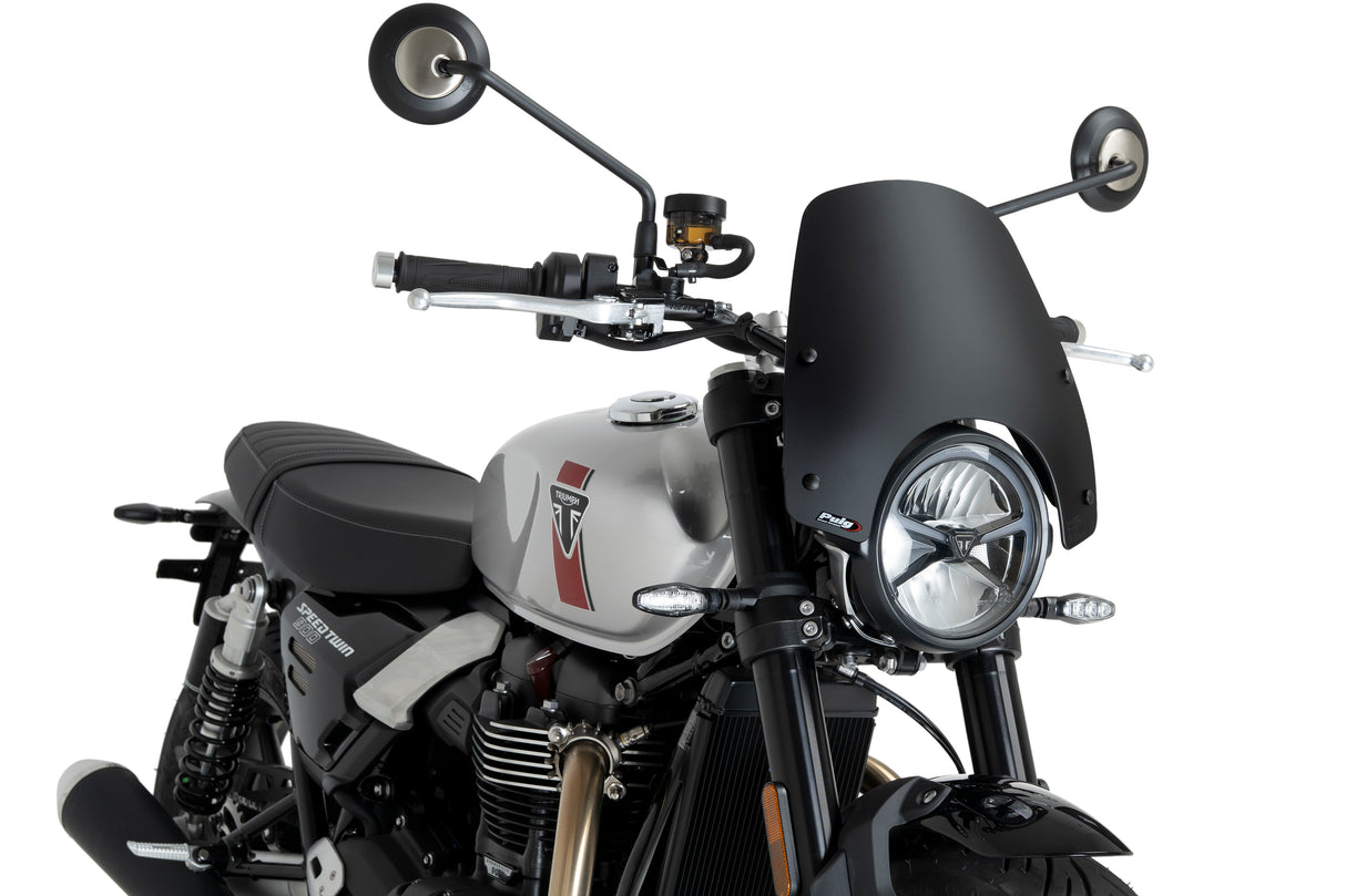 Puig New Generation Matt Black Sport screen for Triumph Speed Twin 1200 RS 2025 compact flyscreen