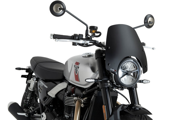 Puig New Generation Matt Black Sport screen for Triumph Speed Twin 1200 RS 2025 compact flyscreen