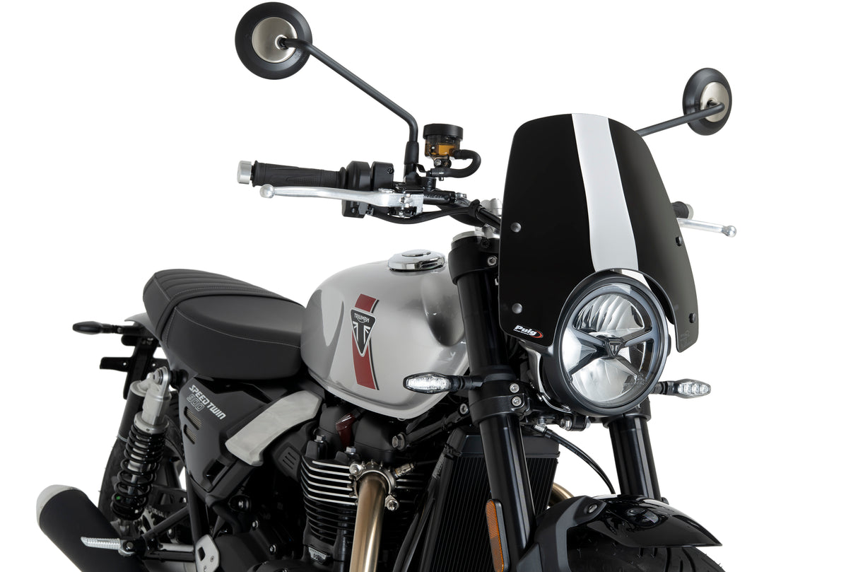 Puig New Generation Black Sport screen for Triumph Speed Twin 1200 RS 2025 compact flyscreen