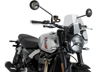 Puig New Generation Clear Sport screen for Triumph Speed Twin 1200 RS 2025 compact flyscreen