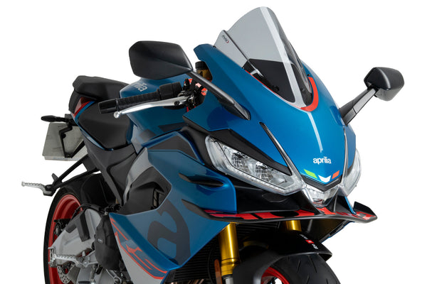 Puig Z-Racing screen fitted to Aprilia RS 660 2025-2026 in a Light Smoke finish