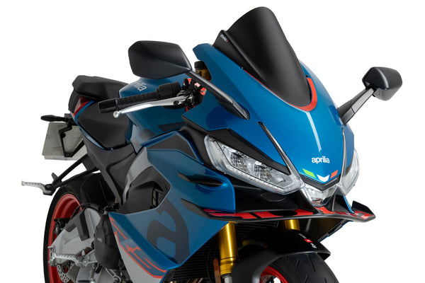 Puig Z-Racing screen fitted to Aprilia RS 660 2025-2026 in a Matt Black finish