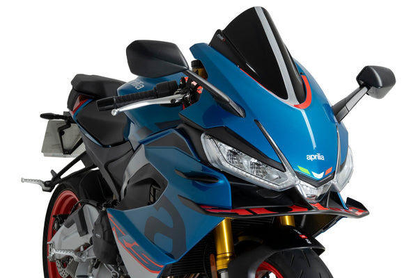 Puig Z-Racing screen fitted to Aprilia RS 660 2025-2026 in a Black finish