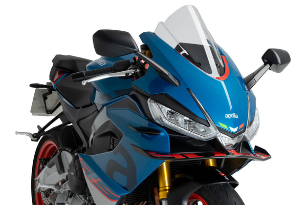 Puig Z-Racing screen fitted to Aprilia RS 660 2025-2026 in a Clear finish