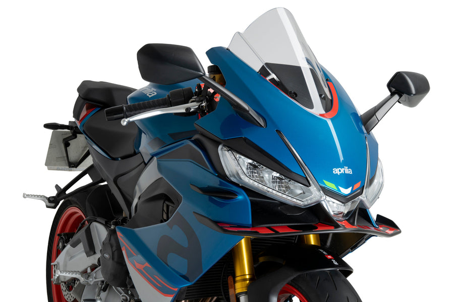 Puig Z-Racing screen fitted to Aprilia RS 660 2025-2026 in a Clear finish