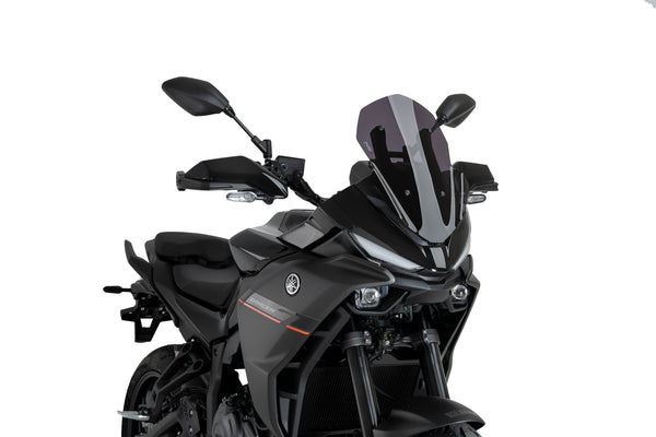 Puig sport screen fitted to Yamaha Tracer 7 (GT) 2025-2026 in a Dark Smoke finish
