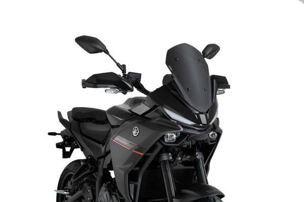 Puig sport screen fitted to Yamaha Tracer 7 (GT) 2025-2026 in a Matt Black finish