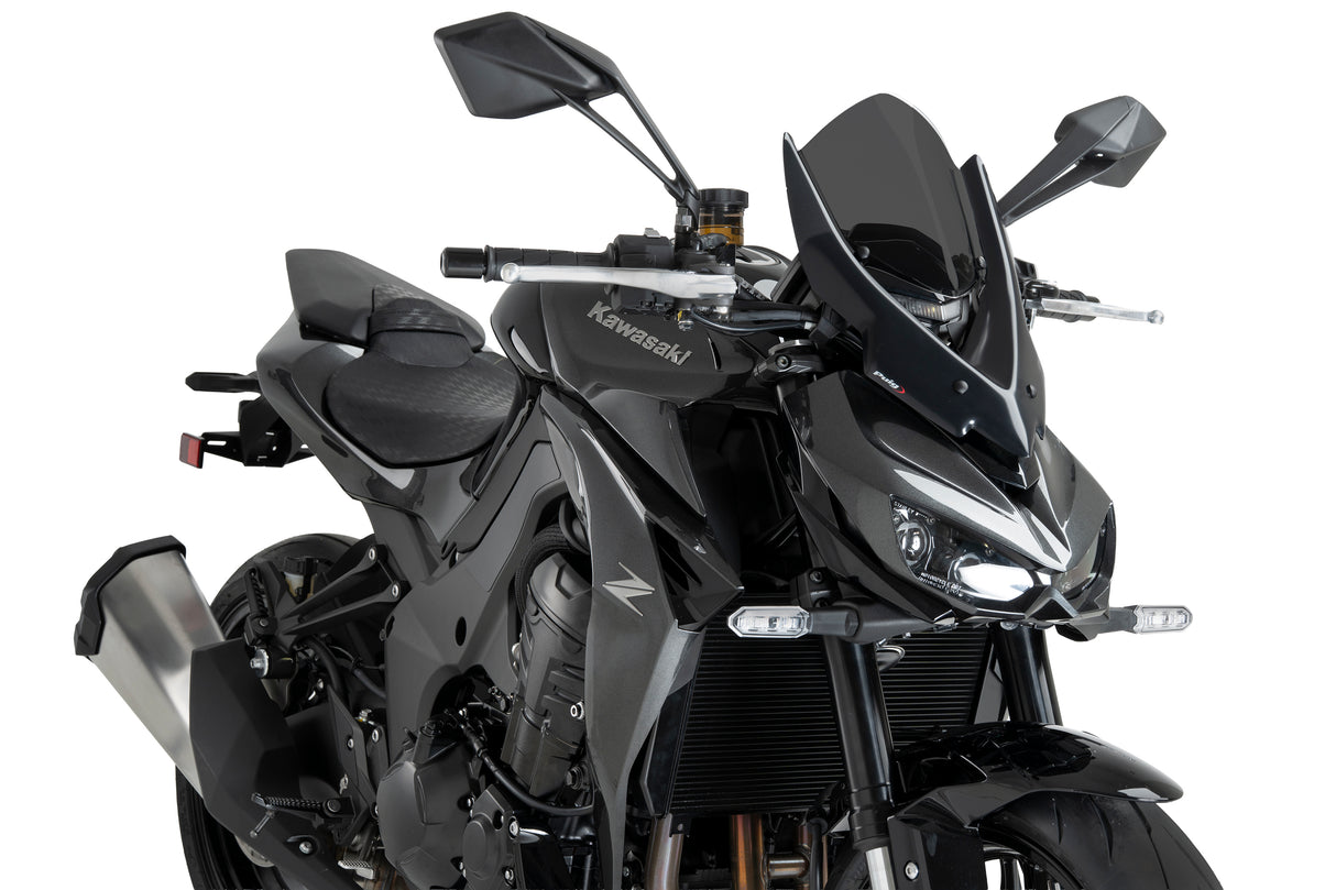 Puig New Generation Dark Smoke Touring screen for Kawasaki Z1100 2026 tall touring windscreen