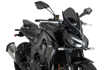 Puig New Generation Dark Smoke Touring screen for Kawasaki Z1100 2026 tall touring windscreen
