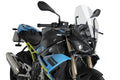 Puig clear aerodynamic touring screen for BMW S1000R 2025-2026 providing upgraded windscreen protection and improved rider comfort