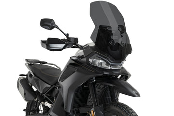 Puig 22837F  Dark Smoke Touring Screen for CF Moto 800 MT-X 2025-26, 590 mm high x 405 mm wide in 4 mm acrylic.