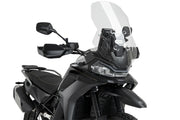 Puig 22837W Clear Touring Screen for CF Moto 800 MT-X 2025-26, 590 mm high x 405 mm wide in 4 mm acrylic.
