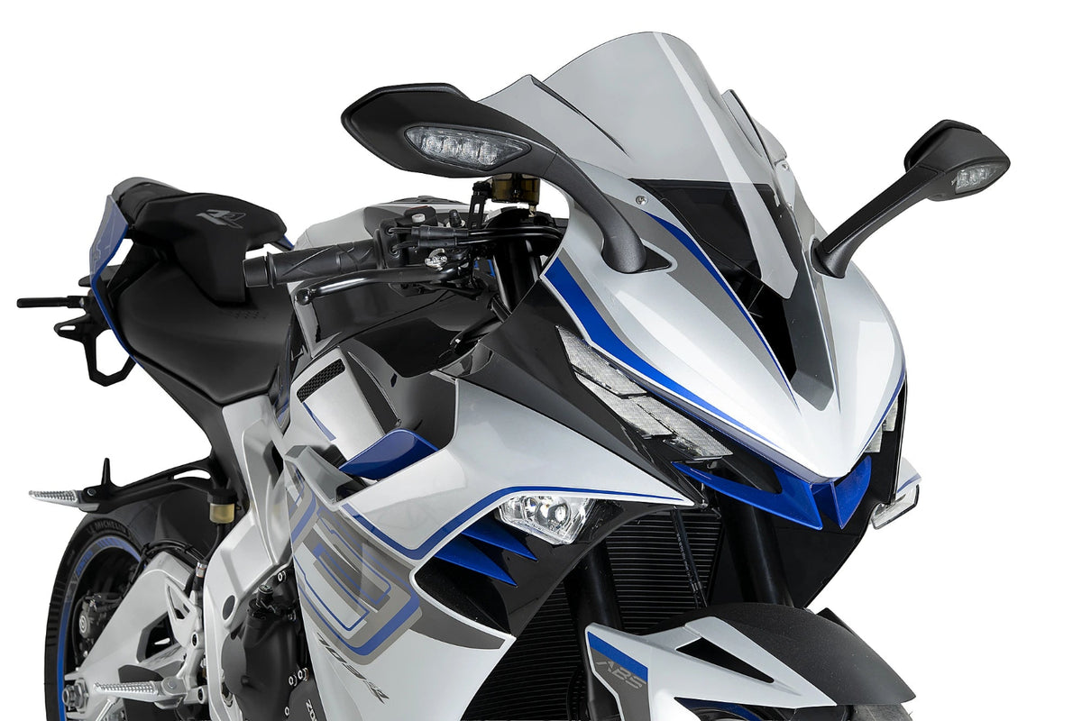 Puig Z-Racing Screen Zontes 703 RR 2024-26, double-height 3 mm acrylic racing windscreen, Height 350 mm x Width 400 mm, available in six colours_1
