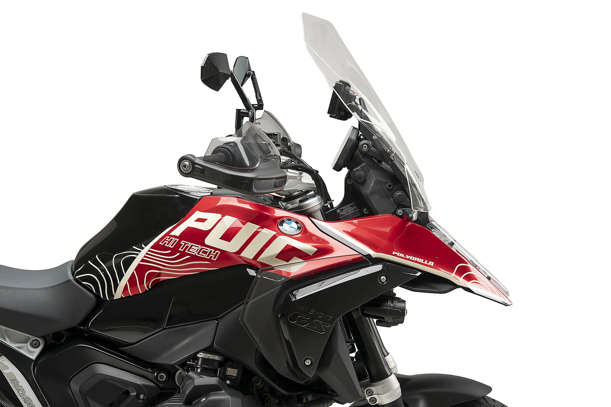Puig Premium Touring Plus Screen BMW R1300GS 2023-26 and R1300GS Adventure 2024-26, Clear polycarbonate windscreen, Height 570 mm x Width 515 mm, 165 mm taller than OE, radar models only_4