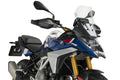 Puig 23207W Rally Screen BMW F450GS 2026, clear 3 mm PET-G adventure motorcycle windscreen, Height 585 mm x Width 345 mm, 15 mm taller than OE, with GPS and headlight protection.