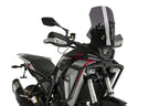 Puig 23214F Dark Smoke Touring Screen QJ Motor SRT 450 RX 2026, acrylic motorcycle windscreen, Height 410 mm x Width 375 mm, adventure touring wind protection.