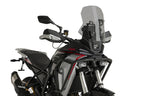 Puig 23214H Light Smoke Touring Screen QJ Motor SRT 450 RX 2026, acrylic motorcycle windscreen, Height 410 mm x Width 375 mm, adventure touring wind protection.