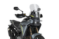 Puig 23214W Clear Touring Screen CF Moto 450 MT 2023-26, acrylic motorcycle windscreen, Height 410 mm x Width 375 mm, 140 mm taller than original CF Moto screen.