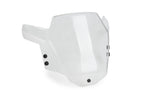 Puig 23216W Headlight Protector CF Moto 450 MT 2023-26, clear motorcycle headlight guard with black epoxy-coated steel mounting brackets and fitting kit_4