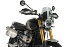 Puig 23218H Light Smoke New Generation Sport Screen Triumph Scrambler 1200 XE 2026, acrylic motorcycle windscreen, Height 320 mm x Width 325 mm, with fitting kit