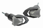 Puig R19 Frame Sliders Kawasaki Ninja ZX-6R 2018-23, high-resistance nylon engine and chassis protectors with grey rubber end caps, optional coloured inserts and model-specific mounting hardware