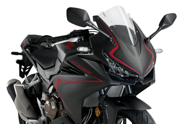 Puig Clear Z Racing Screen installed on a Honda CBR500R 2019-2025