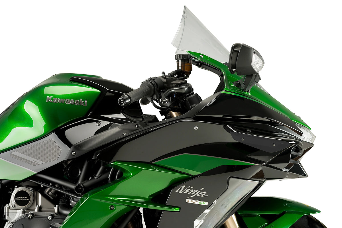 Puig Downforce Sport Side Spoilers Kawasaki Ninja H2 SX 2018-19, MotoGP-inspired aerodynamic winglet kit with left and right spoilers in chosen Black, Blue, Red or Green colour_1