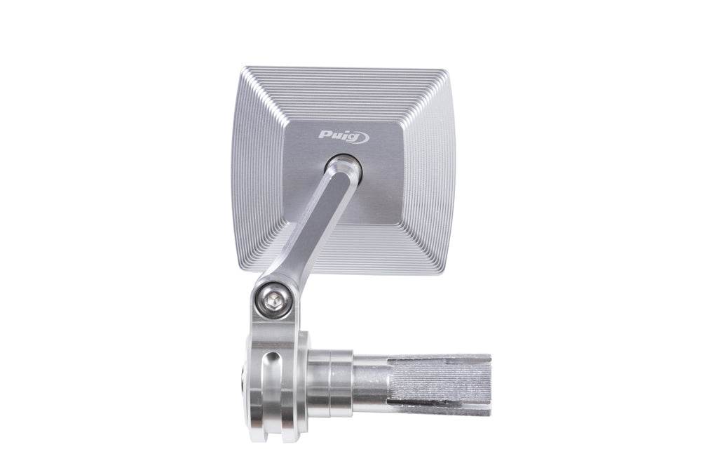 Puig Monaco Black / Silver Bar End Mirrors - Motorcycle Performance Store