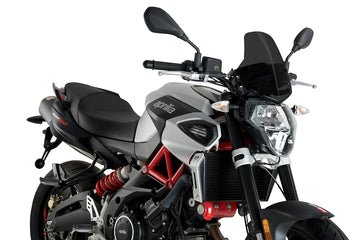 Puig Dark Smoke New Generation Sport Screen for Aprilia Shiver 900 2017-2020 in 3 mm high-impact acrylic